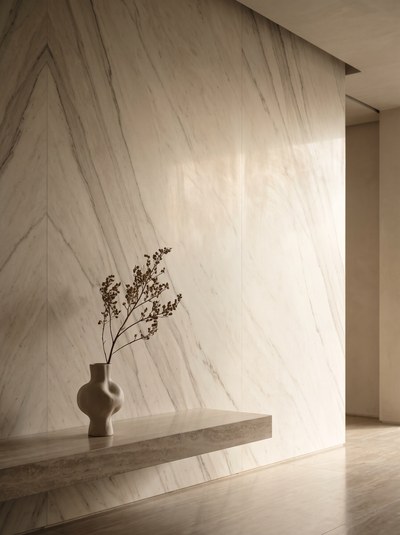 Marble Vanity — Bright even bounce off pale stone.